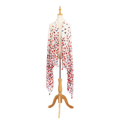San Diego Hat Company - Ella Lt. Wt. Watercolor Heart Print Scarf