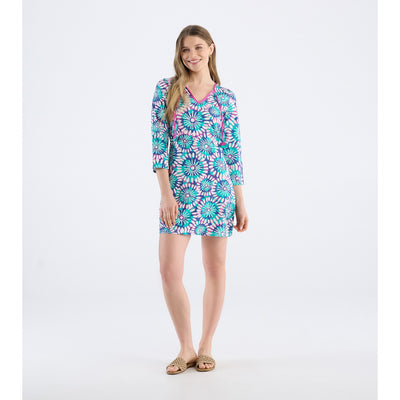 Little Blue House - Unisex Seaside Beach Dress Sundial Mandala