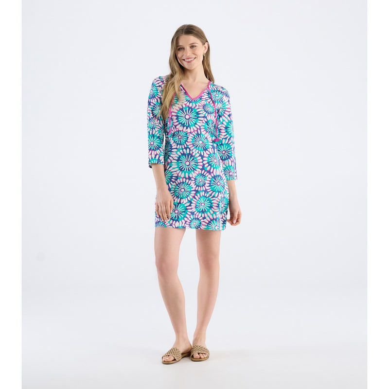 Little Blue House - Unisex Seaside Beach Dress Sundial Mandala