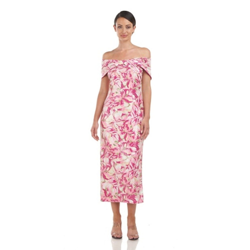 JS Collections - Womens Marina Twist T-Length Dress