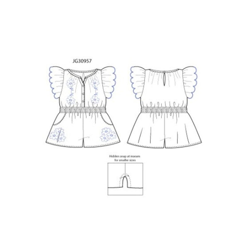 Janie and Jack - Girls with Wht Emb Gauze Romper Sp2