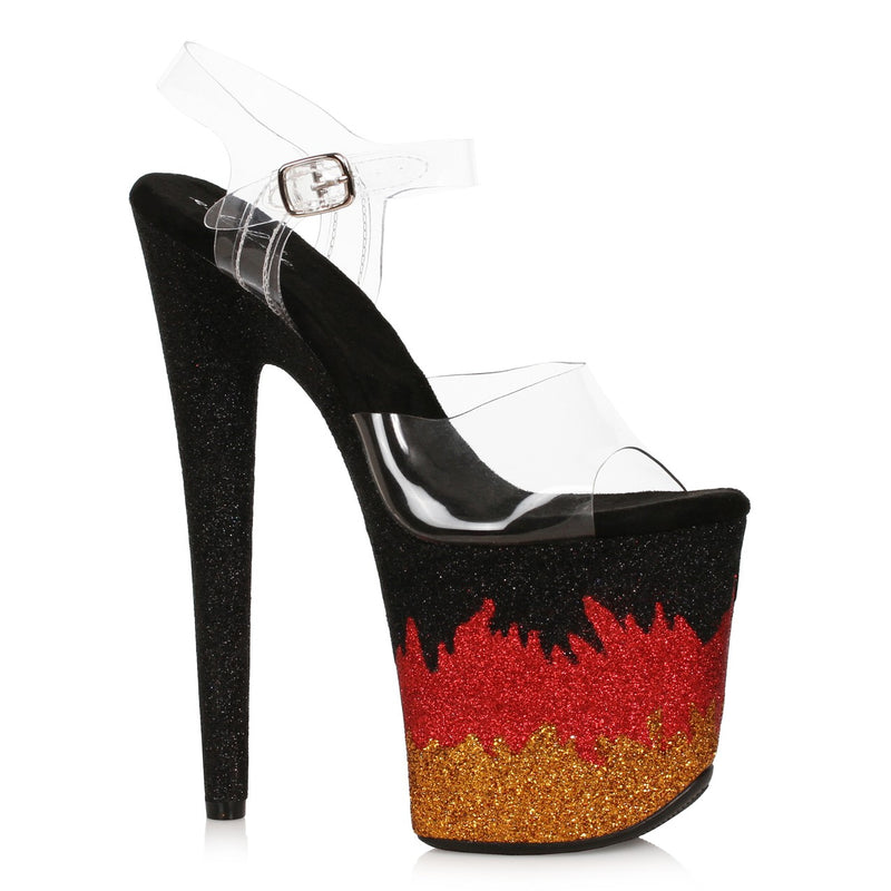 Ellie Shoes - 8" Stiletto with Glitter Flame Platform