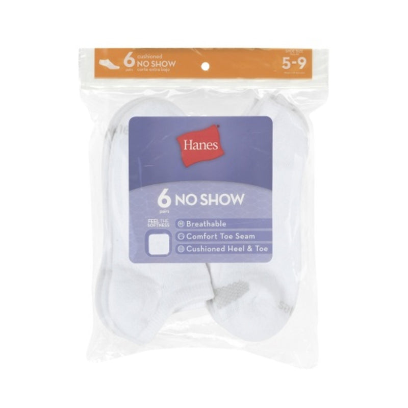 Hanes - Womens No Show Socks Moisture-Wicking 6-Pairs
