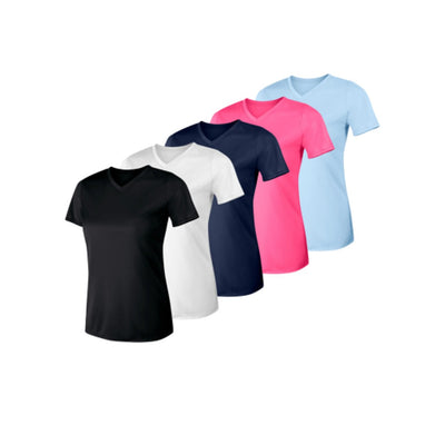 Hanes - Womens Sport Cool Dri Women's Performance V-Neck T-Shirt 5-Pack