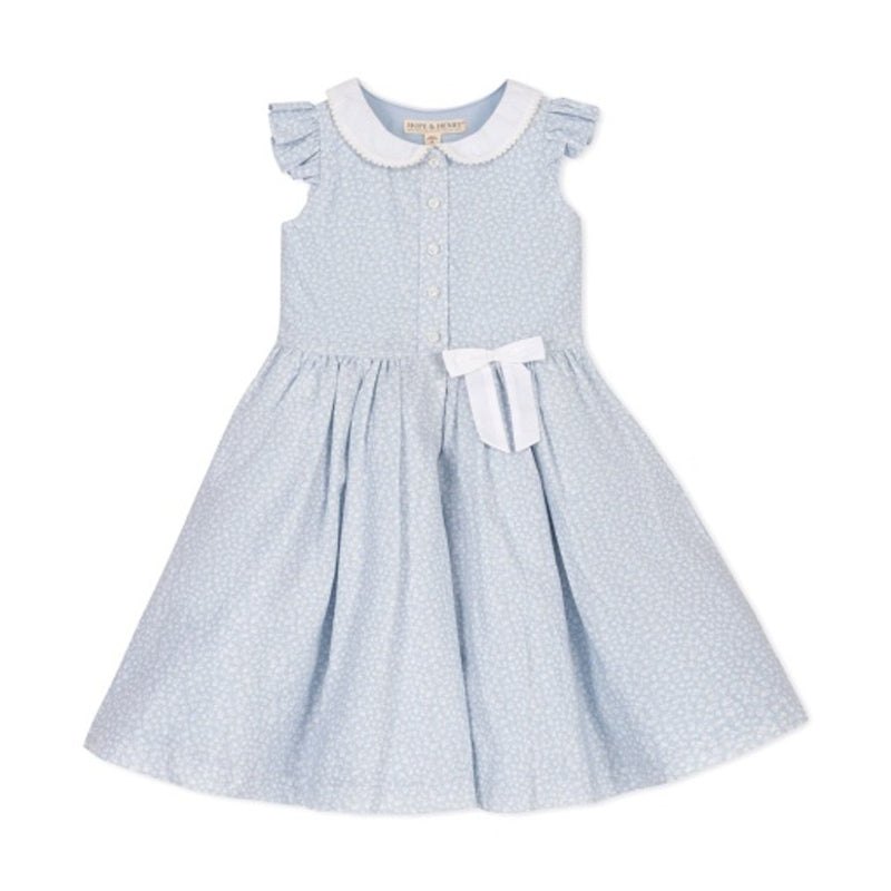 Hope & Henry - Girls Linen Dress with Peter Pan Collar