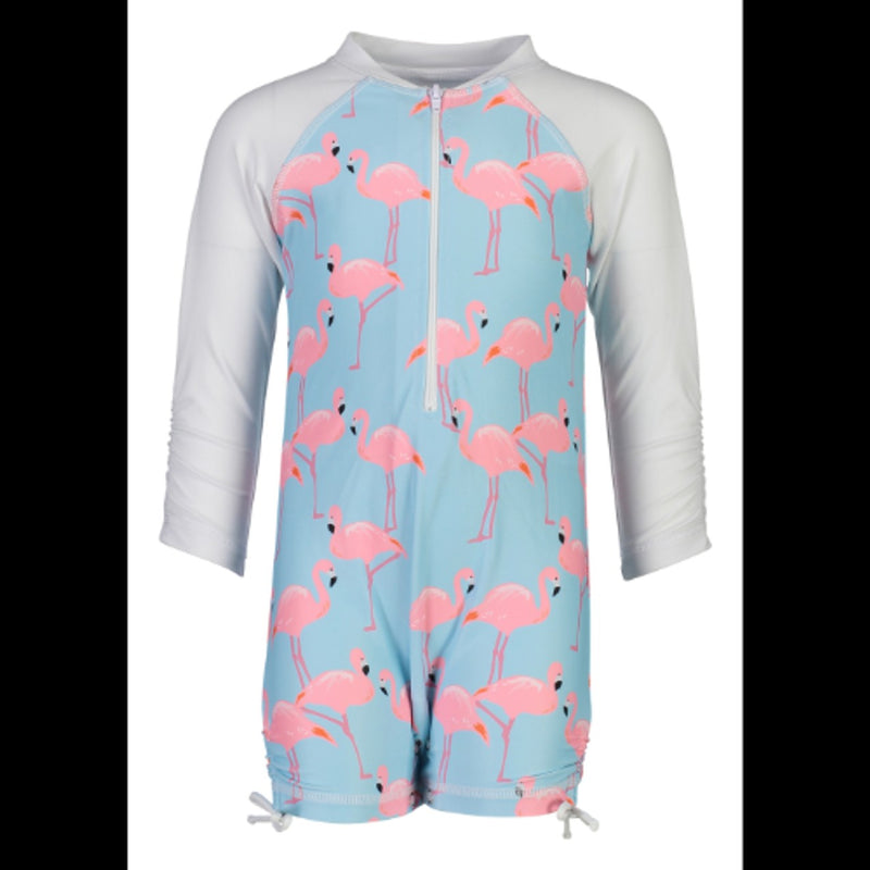 Snapper Rock - Baby Flamingo Social Long Sleeve Sunsuit
