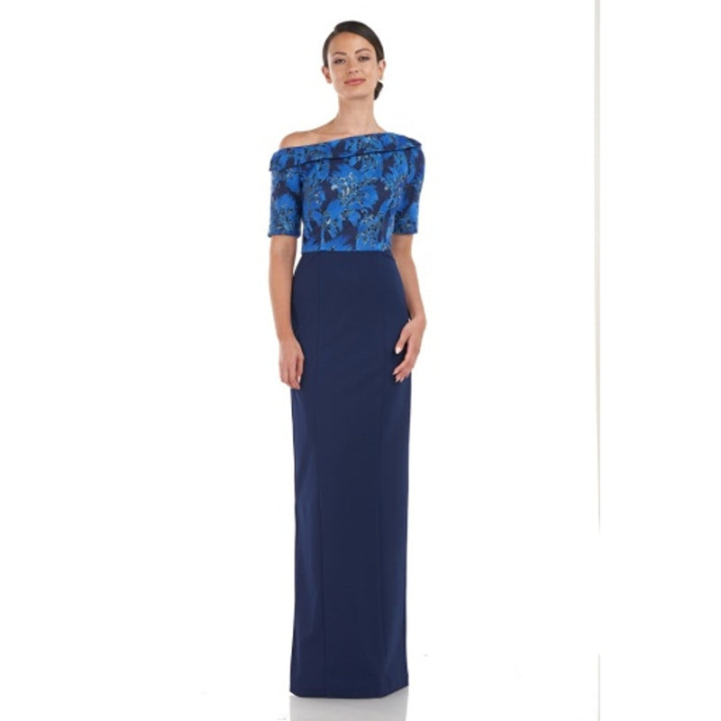 JS Collections - Womens Zola Asymmetric Collar Gown
