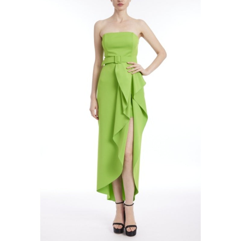 Badgley Mischka - Womens Strplss Belted Midi
