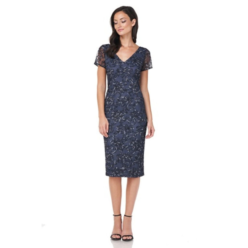 JS Collections - Womens Ombre Soutache Cocktail Dress