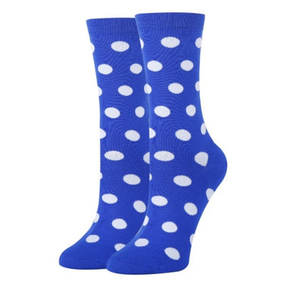 Oooh Yeah - Womens Polka Dot Royal-Spirit-Womens Crew Socks