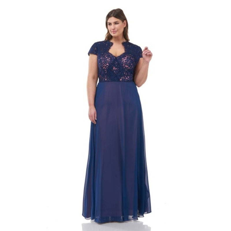 JS Collections - Womens Scalloped Lace Illusion Skirt