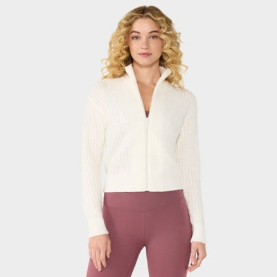 Thirty Three Threads - Unisex Alpine F Zip Sweater Jacket Coconut