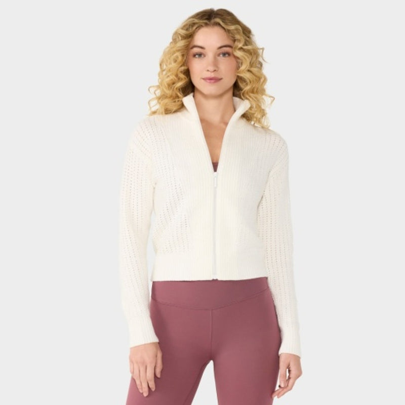 Thirty Three Threads - Unisex Alpine F Zip Sweater Jacket Coconut