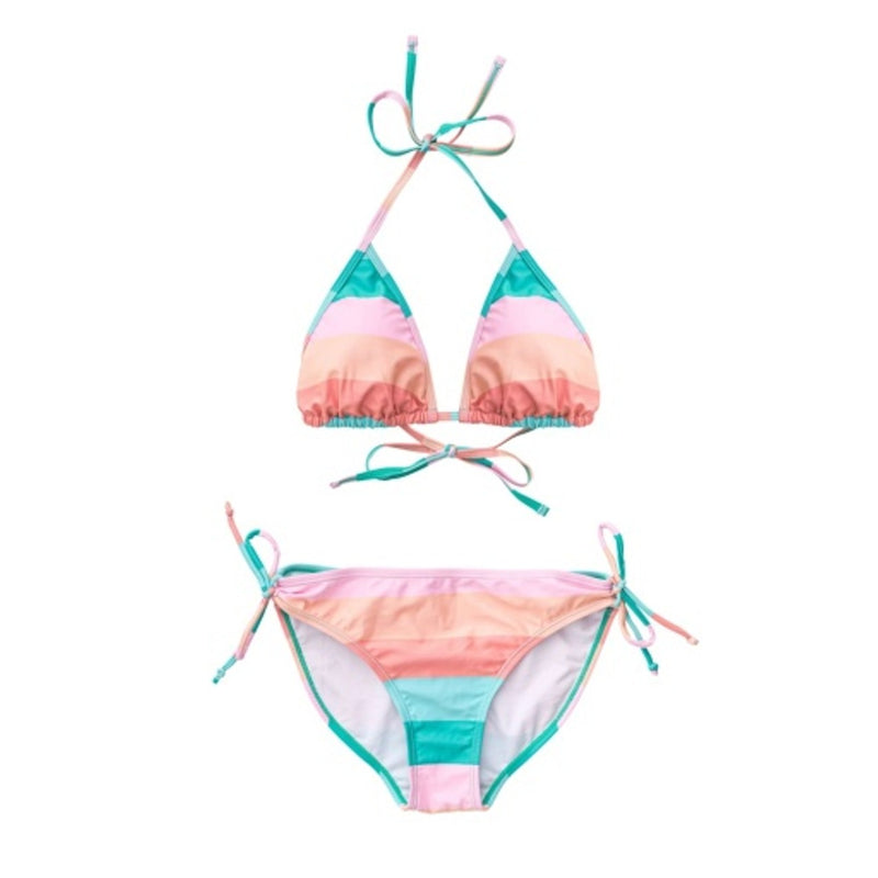 Snapper Rock - Girls Sunset Stripe Triangle Bikini