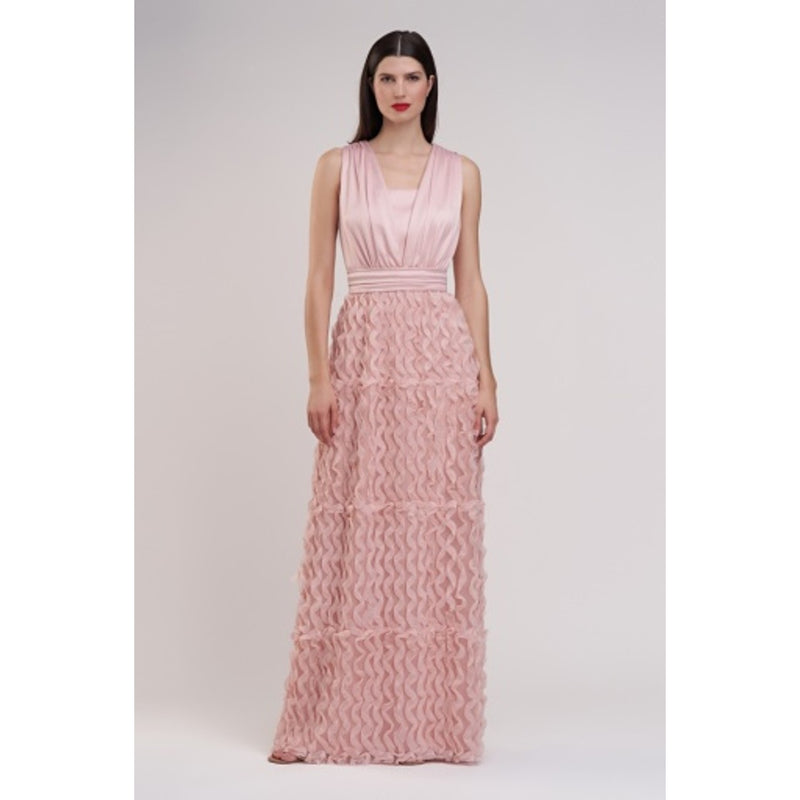 JS Collections - Womens Delaney V-Neck a-Line Gown