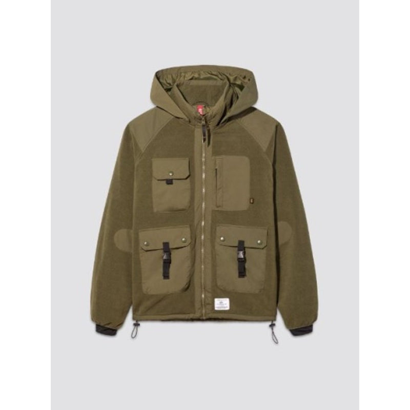 Alpha Industries - Mens Mixed Media Fleece Full Zip Hoodie