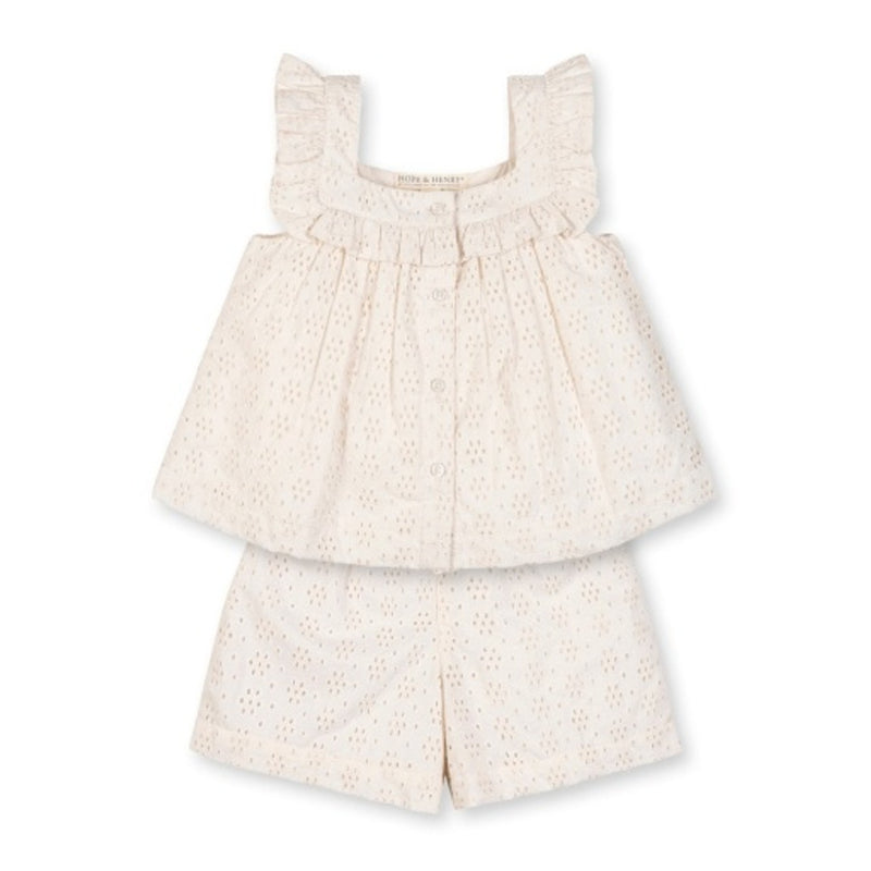 Hope & Henry - Girls Organic Eyelet Tank and Short Set