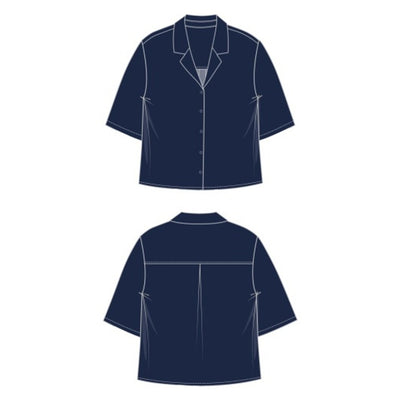 Liverpool Los Angeles - Womens Short Slv Camp Collar Woven Blouse