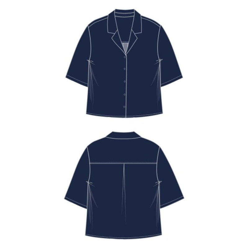 Liverpool Los Angeles - Womens Short Slv Camp Collar Woven Blouse