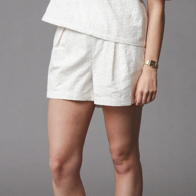 Hope & Henry - Womens Organic Eyelet Button Tab Short