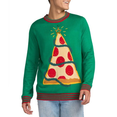 Tipsy Elves - Mens Pizza Tree Ugly Christmas Sweater