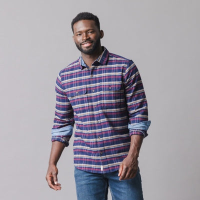 Hope & Henry - Mens Organic Flannel Double Pocket Shirt
