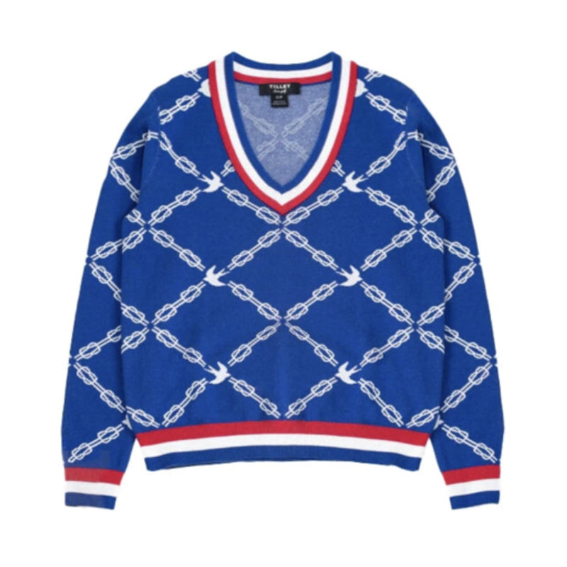 Tilley - Womens Birdie Links Jacquard V-Neck Sweater