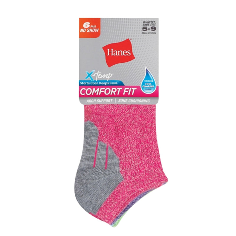 Hanes - Womens Comfort Fit Women's No-Show Socks 6-Pairs