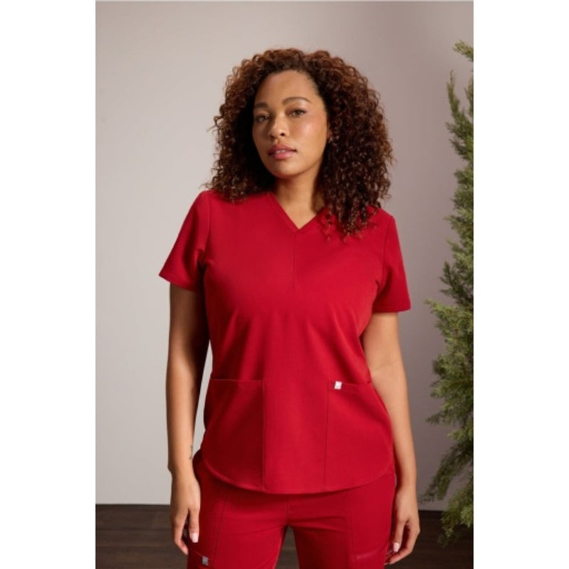 Fabletics - Womens Method Scrub Top - Holly Berry