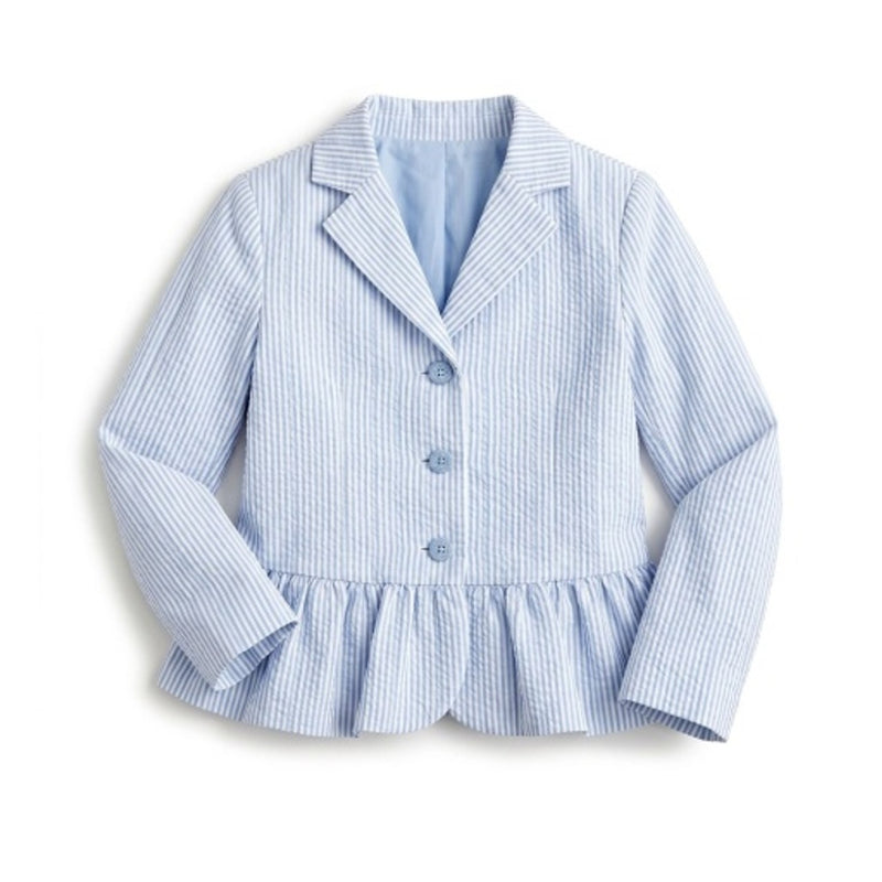 Hope & Henry - Girls Organic Seersucker Peplum Blazer