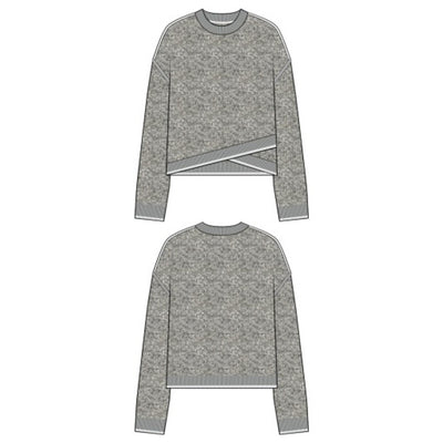 Liverpool Los Angeles - Womens Long Slv Crew Neck Sweater with Tulip Hem