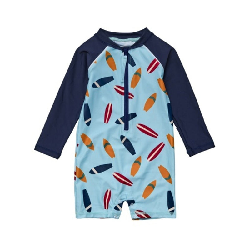 Snapper Rock - Boys Retro Surf Long Sleeve Sunsuit