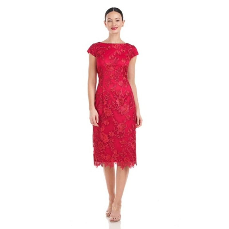 JS Collections - Womens Octavia Scallop Hem Midi Dress