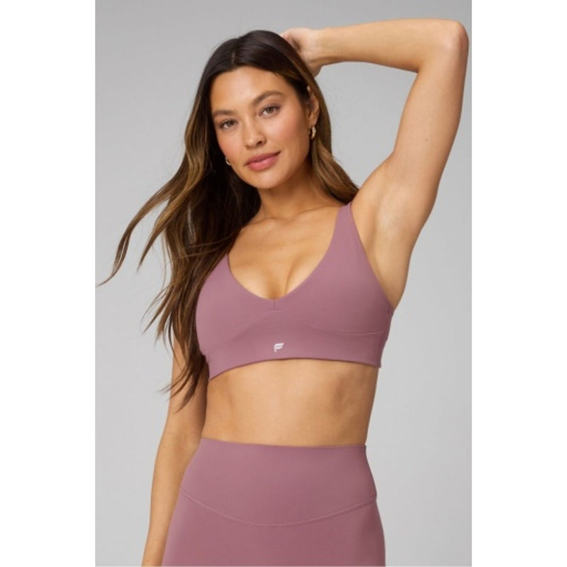 Fabletics - Womens Pureluxe Longline Low Impact Bra - Mushroom Mauve