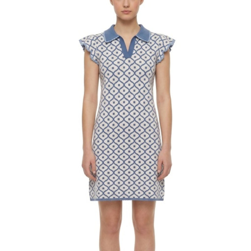 Hope & Henry - Womens Organic Flutter Sleeve Collared Sweater Dress