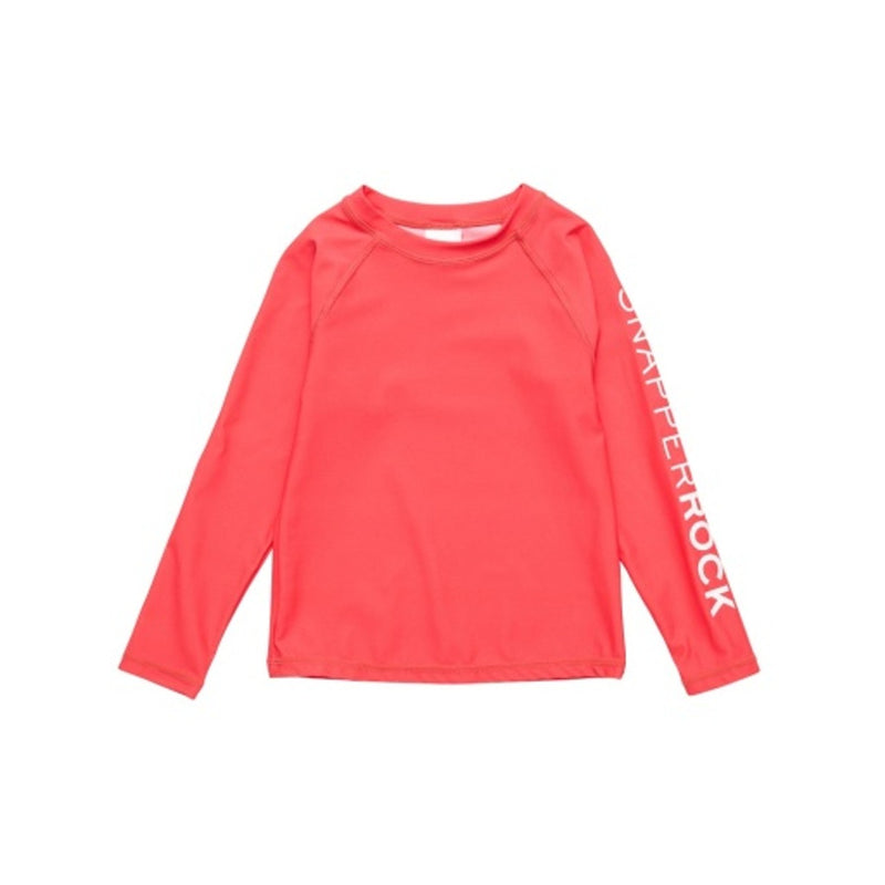 Snapper Rock - Girls Watermelon Sustainable Long Sleeve Rash Top
