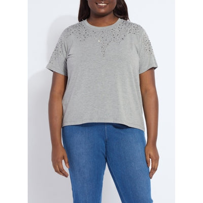Lysse - Womens Malva Embellished Crew Neck Top Curvy