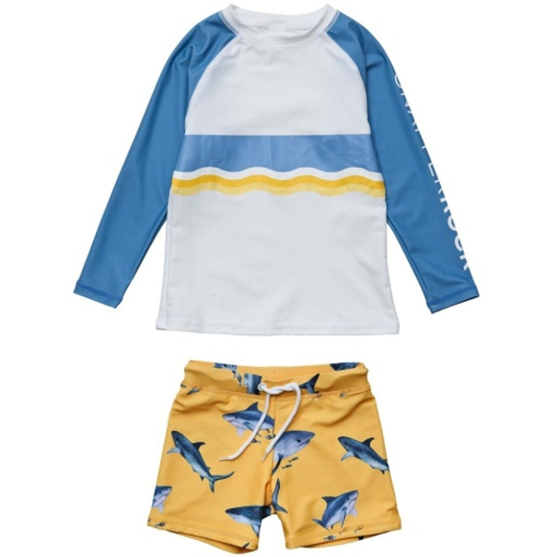 Snapper Rock - Baby Sunrise Shark Long Sleeve Baby Set