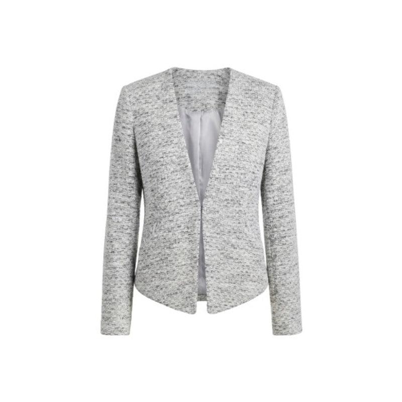 Liverpool Los Angeles - Womens Collarless Blazer with Pleated Peplum Back