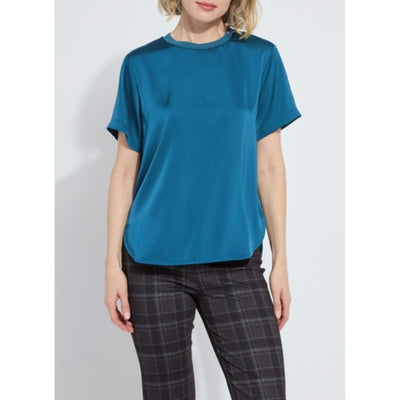 Lysse - Womens Aline Crew Neck Mix Media Top