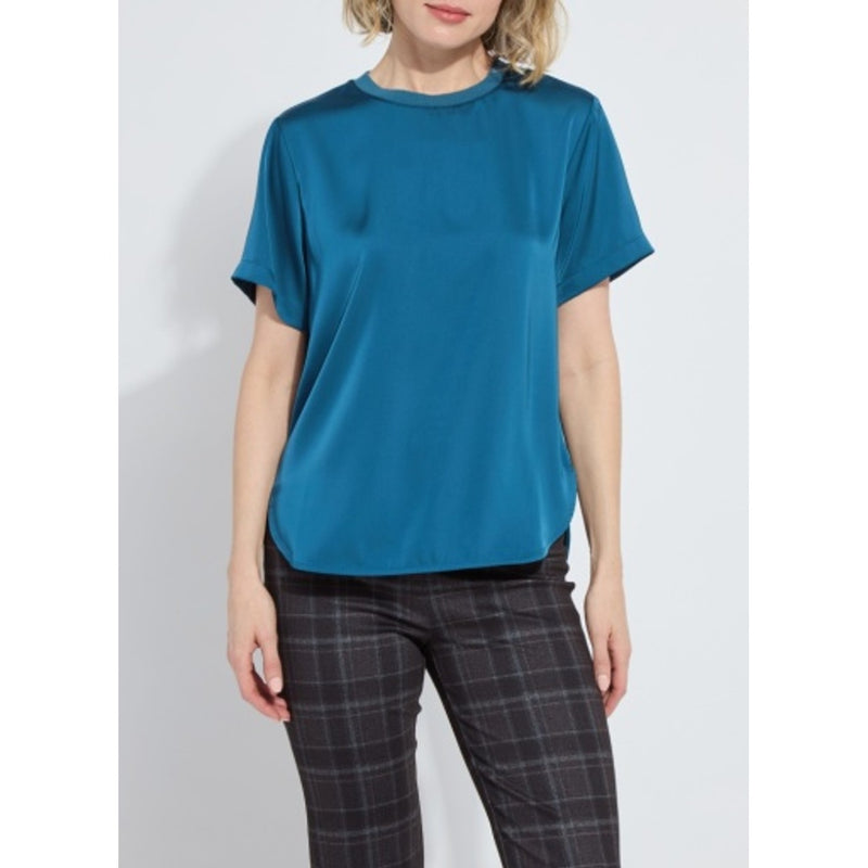 Lysse - Womens Aline Crew Neck Mix Media Top