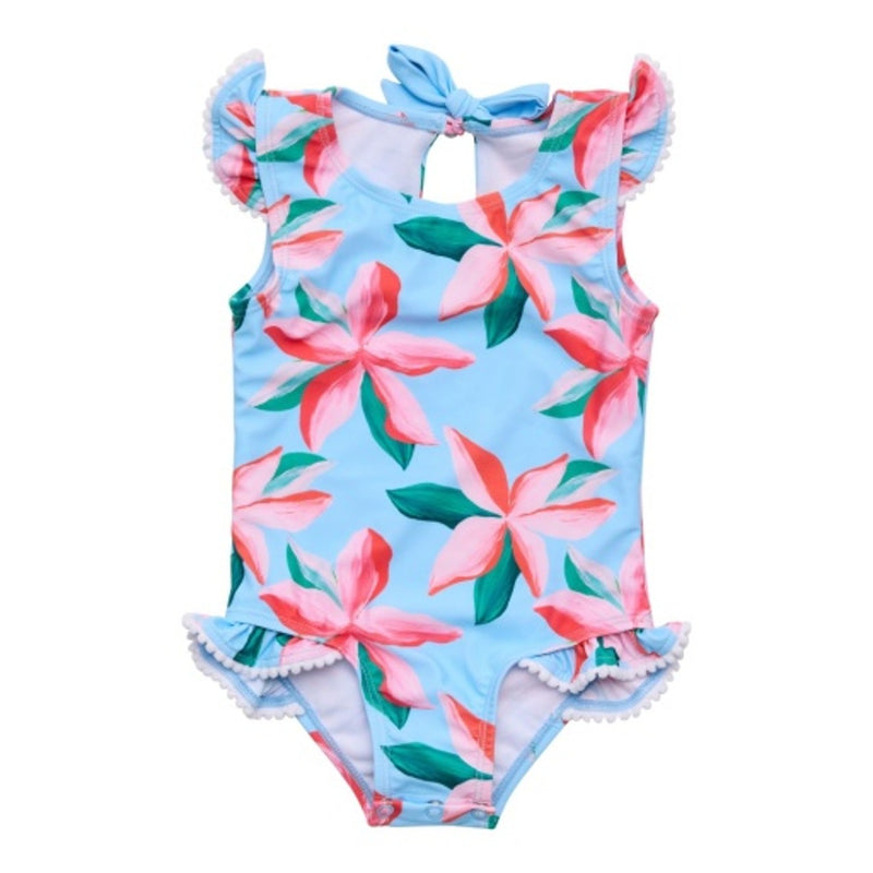 Snapper Rock - Girls Laguna Bloom Recycled Frill Swimsuit