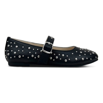 Yosi Samra - Kids Miss Sadie Ballet Flat in Black Studs Kids
