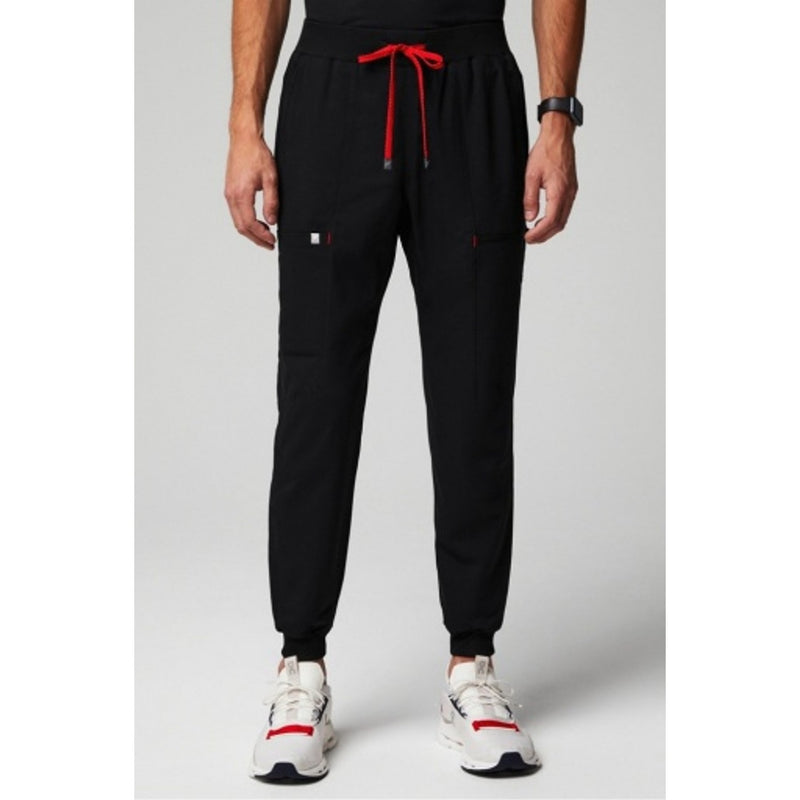 Fabletics - Mens All-Shift Scrub Jogger - Black/Goji Red