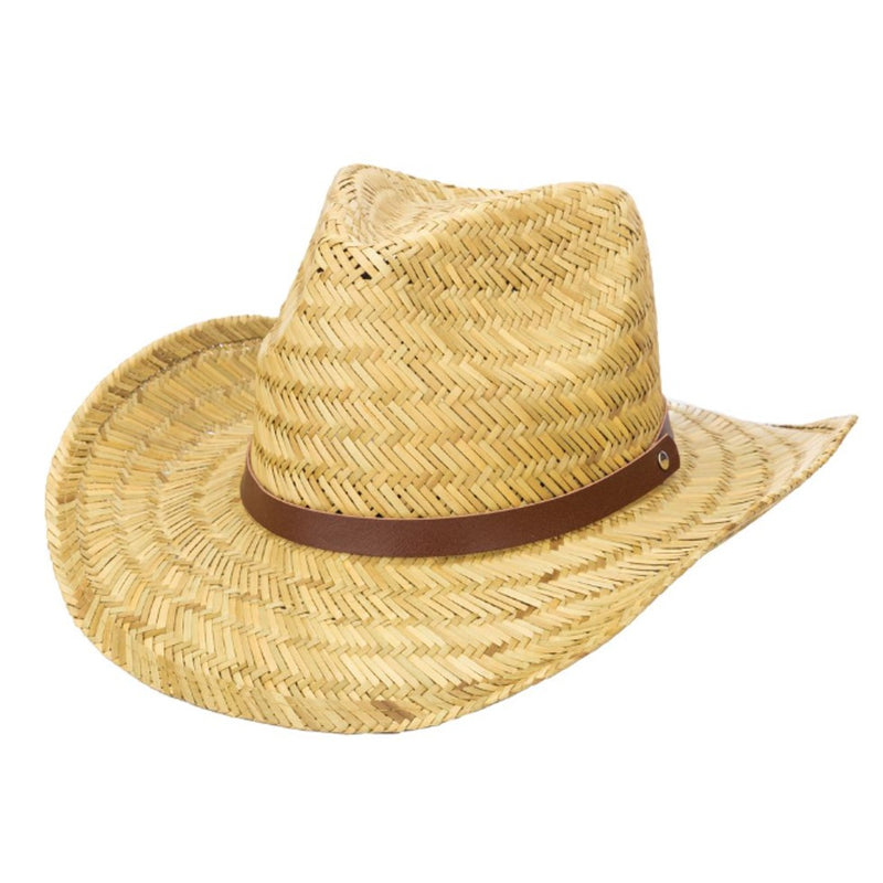 San Diego Hat Company - Rsc1001-Mens Woven Rush Straw Cowboy with Pu Band
