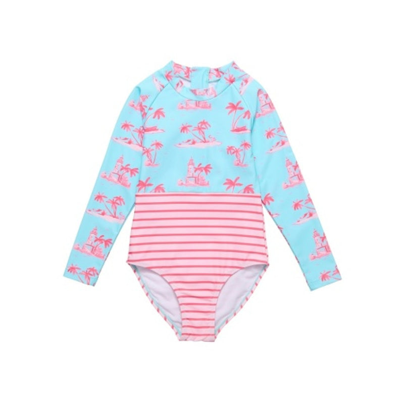 Snapper Rock - Girls Lighthouse Island Sustainable Long Sleeve Surf Suit
