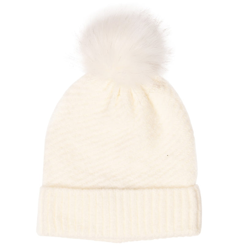 San Diego Hat Company - Cuffed Knit with Faux Fur Pom Beanie 2