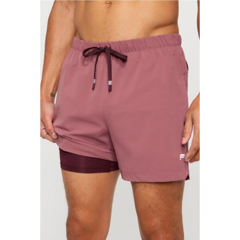 Fabletics - Mens the 5" One Short (Lined) - Moonlight Mauve / Oxblood