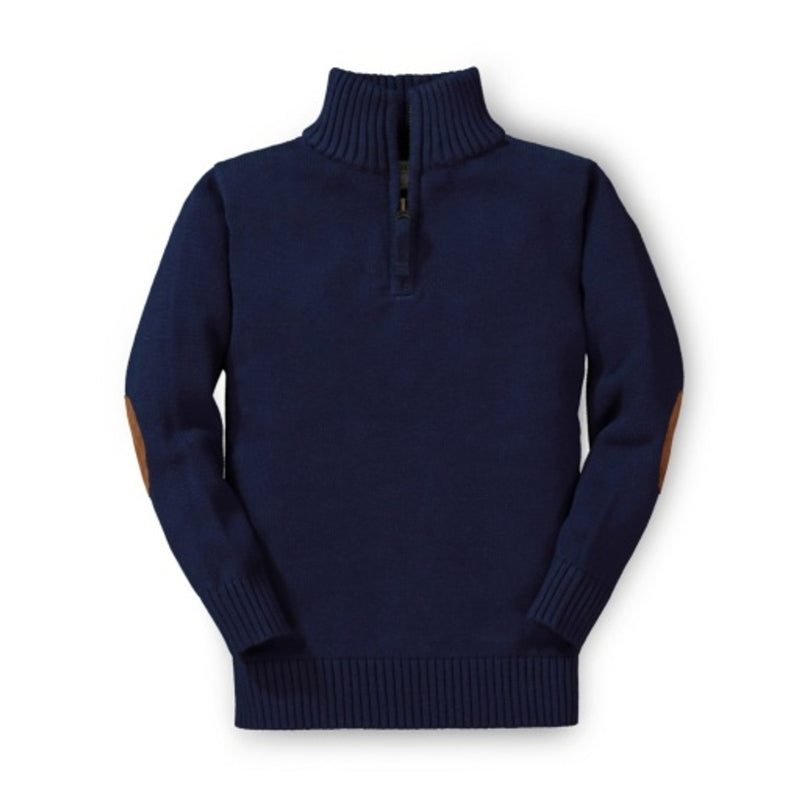 Hope & Henry - Boys Organic Half Zip Sweater with Elbow Patches
