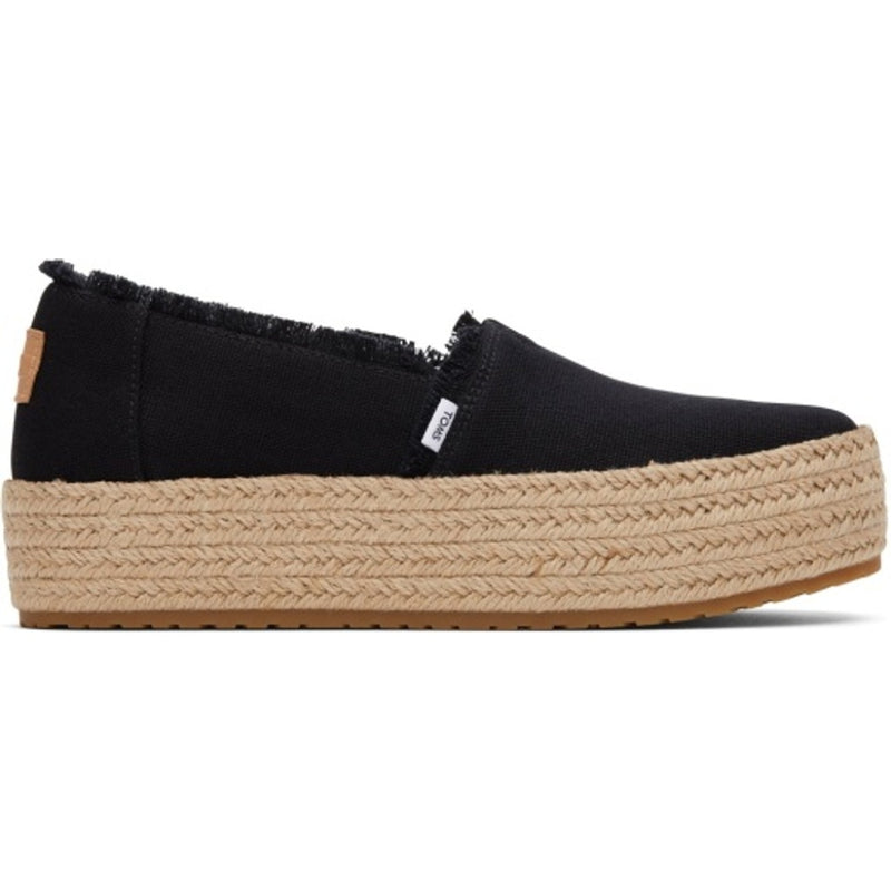TOMS - Womens Valencia Espadrille - Black Canvas/Fray